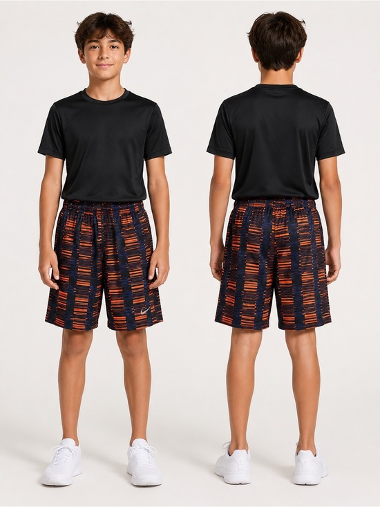 Nike Other - Nike Dri-Fit Boys' Medium Athletic Shorts - Black & Orange Pattern W/Pockets